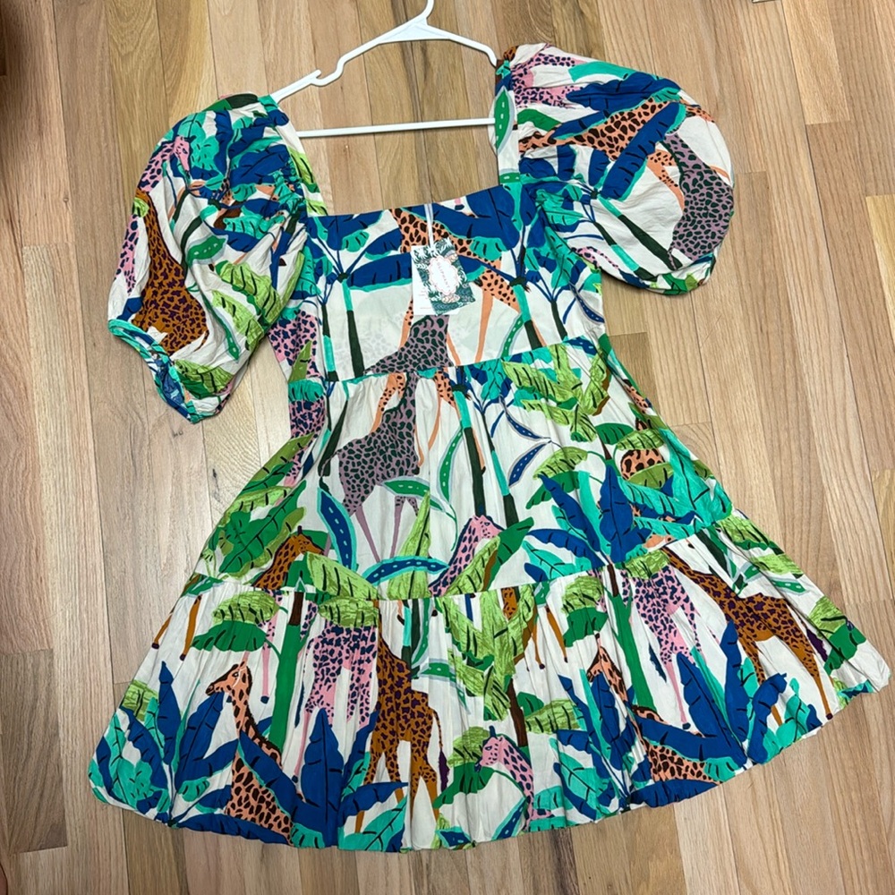 OLIPHANT bubble mini dress Kruger blue NWT